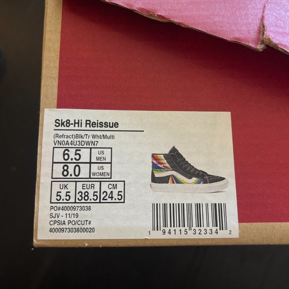NWT Sk8-Hi Vans Multicolor - US Mens 6.5 - Picture 6 of 6